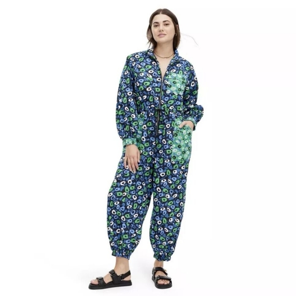 Diane Von Furstenberg X Target Nylon Jazz Green Dot Jumpsuit